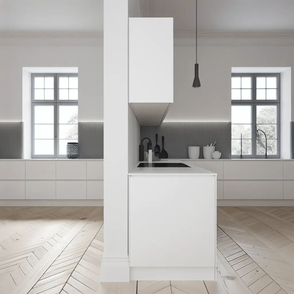 Premium Scandinavian kitchen with natural daylight